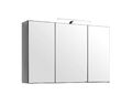Bad 3D Spiegelschrank Florida in Graphitgrau 100 cm breit mit LED Aufbauleuchte