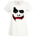 Youth Designz Damen T-Shirt Joker 2 Print Logo Bat Gotham Comic City Horror Fun