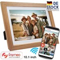 Digitaler Bilderrahmen 10,1 Zoll Full IPS Display Touch, WIFI, Frameo 32GB, Holz
