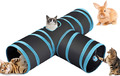 Katzentunnel Spieltunnel 3 Wege Faltbar Rascheltunnel Katzenspielzeug für Katzen