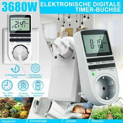 Wochenzeitschaltuhr Digital Zeitschaltuhr Timer Steckdose 16A 3680W LCD Anzeige