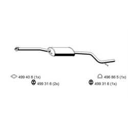 ERNST Mittelschalldämpfer Schalldämpfer für Ford Mondeo II BAP BFP BNP 343213