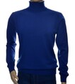 Herren-Rollkragenpullover aus Kaschmir und Merinowolle Pullover M 302 blau