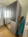 Kleiderschrank mit Schiebetüren&Spiegel,modern, anthrazit/ grau