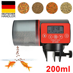 200ml Fischfutterautomat Teich Futterspender Fischfutter W/ Zeitschaltuhr Feeder