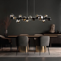 Hängeleuchte Hängelampe Pendelleuchte schwarz LED Esstischlampe Glas 13 Flammig