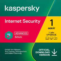 incl. AntiVirus Kaspersky Internet Security 2024 1 PC NEU SOFORT VERSANDSelbstständige Aktivierung (nicht ab Versanddatum )