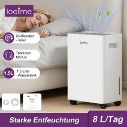 LOEFME Luftentfeuchter Bautrockner Timer Entfeuchter mit 1M & 3M Abflussschlauch