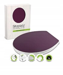 WC-Sitz mit Absenkautomatik, LILA, Toilettensitz mit Holzkern Metallscharniere