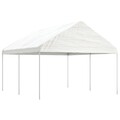 Pavillon mit Dach Partyzelt Gartenpavillon Überdachung Weiß Polyethylen vidaXL