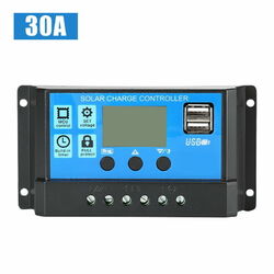 12V 24V Solar Laderegler Charge Panel Controller Regulator LCD Dual USB 20A 30A