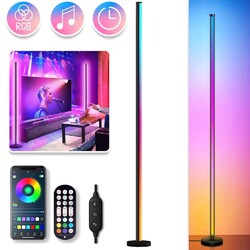10W LED Stehleuchte Bunt Eckleuchte Stehlampe Dimmbar Lichtsäule RGB APP Remote