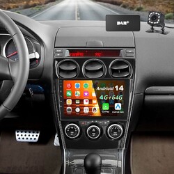 DAB+ Autoradio Für Mazda 6 GG GY 2002-2008 GPS Android 14 WIFI Bluetooth RDS KAM