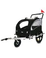 DMS® Fahrradanhänger 2 in 1 Kinderanhänger Fahrrad Anhänger Jogger Radanhänger