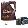 BOSCH Ölfilter 5 L MANNOL 5W-30 Energy für VW UP 1.0 Polo Golf Sportsvan Skoda
