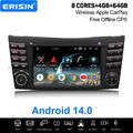 64GB Android 14 Autoradio Navi CarPlay DAB+ Mercedes BENZ CLS/E-Klasse W211 W219