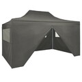 Pop-Up Profi Partyzelt Gartenzelt Mit 4 Seitenwänden 3×4m St Faltpavillon Pavill