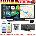 Autoradio 10,26" Tragbar Touchscreen Dashcam Wireless Apple CarPlay Android Auto
