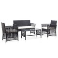 Garten Lounge Set Gartenmöbel Sofa Garnitur Sitzgruppe 4-tlg. Poly Rattan vidaXL