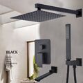 Unterputz Duscharmatur Set 40x40cm Regendusche Handbrause Kopf Duschsystem iBox