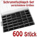 600 teiliges Schrumpfschlauch Set sortiert in Box Sortiment verschiedene Größen