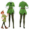 Peter Pan Outfit Frauen Cosplay Kostüm Grün Halloween Uniform Anzug