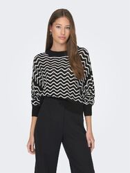 JDY Damen Struktur Strickpullover Rundhals Sweater Wellen Streifen JDYRITA NEU
