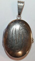 C0346 - 835er Silber Anhänger Medaillon NP Monogramm Art Deco Schmuck - 3,85 cm