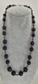 Kette Handarbeit Collier Einzelstück Lava Perlen Schwarz Grau Halskette 50 Cm