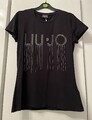 LIU JO Damen T-Shirt Gr.S Shirt Gr.36,38,40 Schwarz Ketten Verzierungen NEU