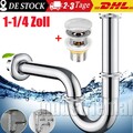 Waschbecken Sifon Siphon Ablaufgarnitur Pop Up Ablaufventil Abfluss mit Überlauf