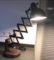 Einzig Kaiser Idell Scherenlampe als Tischlampe , generalüberholt, Neu verkabelt