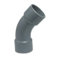 Mega Bogen 45° PVC-U Klebemuffe 10 - 16 bar Grau aus Rohr hergestellt