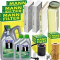MANN INSPEKTIONSPAKET+MOBIL1 5W-30 ÖL passend für MERCEDES M KLASSE W166 204 PS