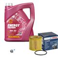 BOSCH Ölfilter 5 L MANNOL Energy Premium 5W-30 für VW Polo 1.2 12V Fox Skoda