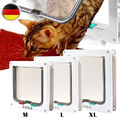 Katzenklappe  Katzentür 4-Wege Hundeklappe M-XL Eingangskontrolle System Hunde