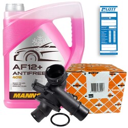 NRF Thermostat Kühlmittel 725032 + 5L Mannol AG12 Frostschutz Rot