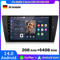 2+64GB Carplay Andorid 14 Autoradio GPS NAVI BT DAB+ Für BMW 3er E90 E91 E92 E93