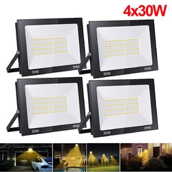 4x30W LED Fluter Strahler Scheinwerfer Außen Baustrahler Flutlicht Warmweiß IP65