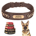 Lederhalsband Personalisiert Hundehalsband mit Namen Gravur Kettenhalsband Braun