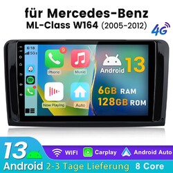 128GB Für Mercedes ML/GL W164 X164 DAB+ Carplay Android13 Autoradio GPS NAVI KAM