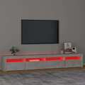 TV Lowboard Board Schrank Wohnzimmer Fernsehtisch Hochglanz mit LED-Beleuchtung