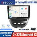 32G Android 13 DAB+ Carplay Autoradio GPS Navi BT RDS Für Peugeot 107 Citroen C1