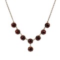 Granatcollier in Gold 333 Länge 42,5 cm mit Rosetten  (D3592)