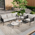 Gartenmöbel Set,Garten-Loungesessel-Set, 3-Sitzer-Sofa, 2 Sessel, 2 Couchtische