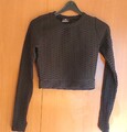 Crop Top Langarmshirt schwarz kurz Bauchfrei Gr.  S