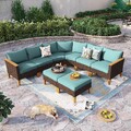 Polyrattan Gartenmöbel Sitzgruppe Gartenset Lounge Garnitur Set 8 Sitze Blau
