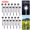 12/24 Stück LED Solarleuchte außen Garten Edelstahl Lampe Strahler Wasserdicht