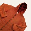 Retro orange Jacke Damen groß/M orange Kapuze Yak Hotelmantel Made in Nepal