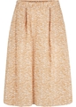 Tellerrock in Midi-Länge Gr. 44 Cremebeige Weiß Tiger Damen Sommer-Rock Neu*